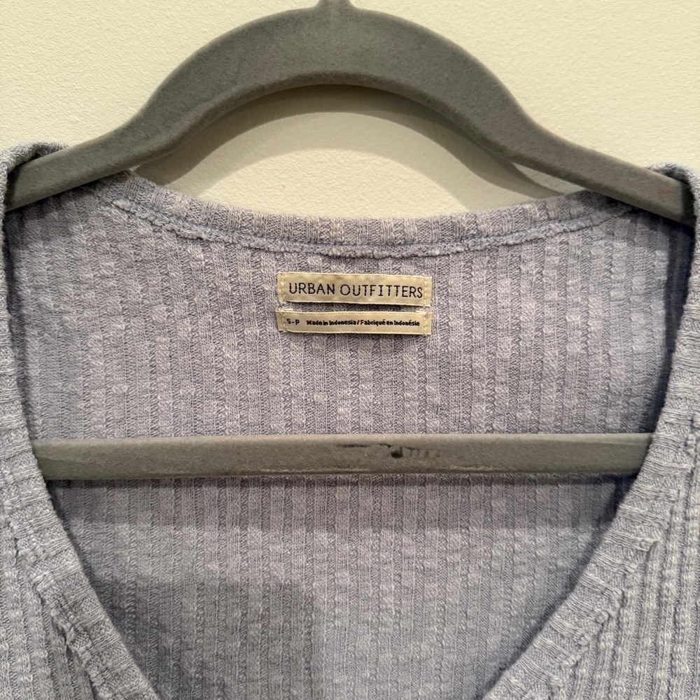 Urban Outfitters Light Blue Ribbed Crop Top - Picture 3 of 3